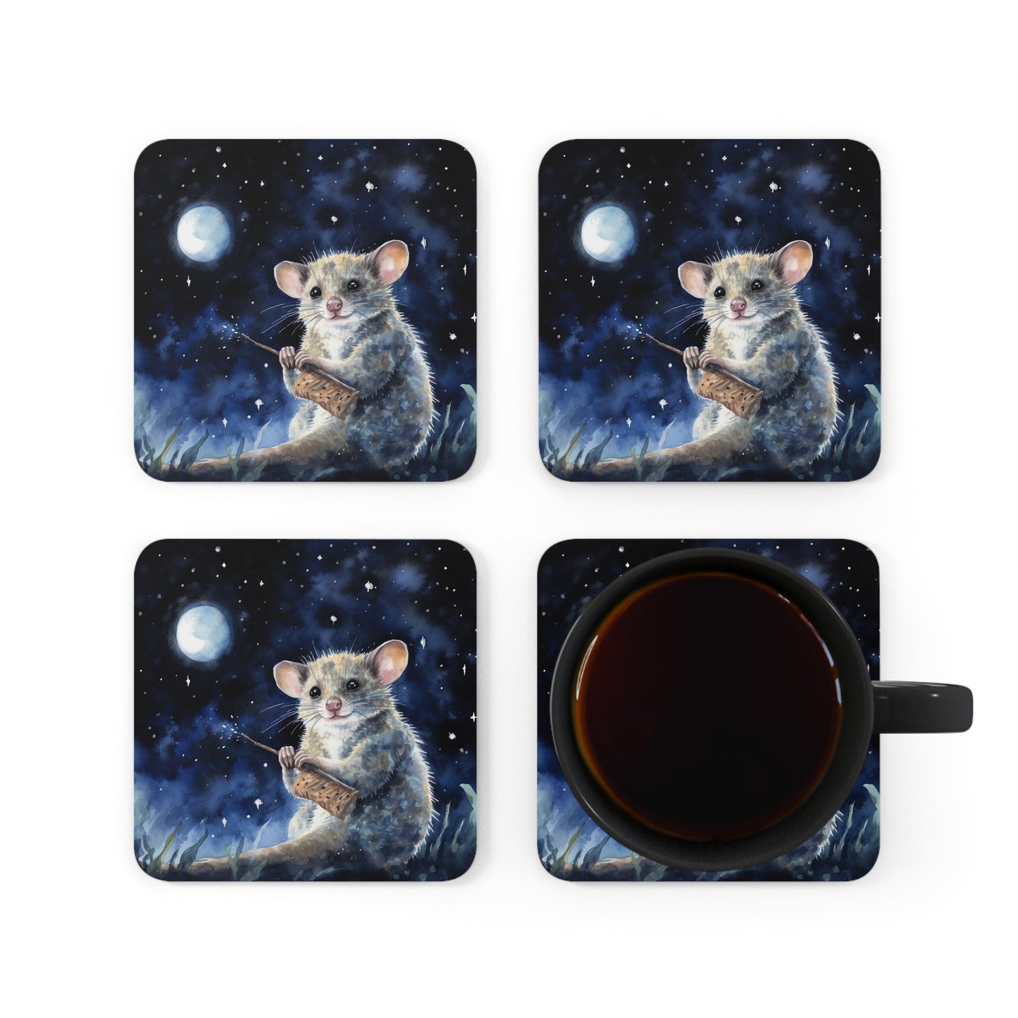 Nighttime Possum Coaster Set (Series 12)