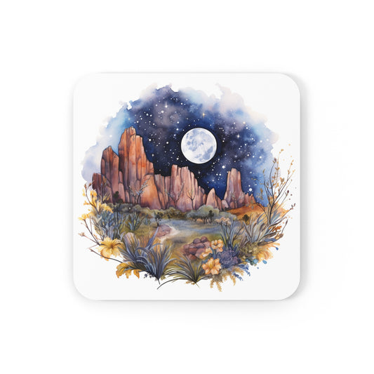 Nighttime Mountains Native plants  Coaster Set (Series 5)