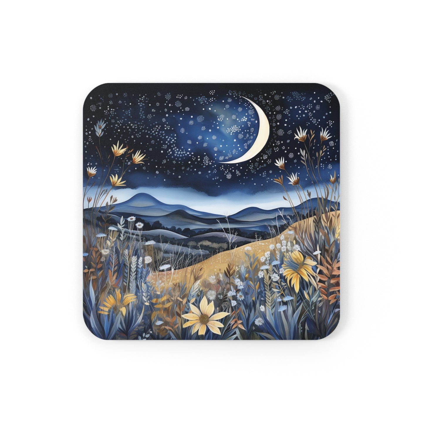 Nighttime Mountains Native plants Coaster Set (Series 1)