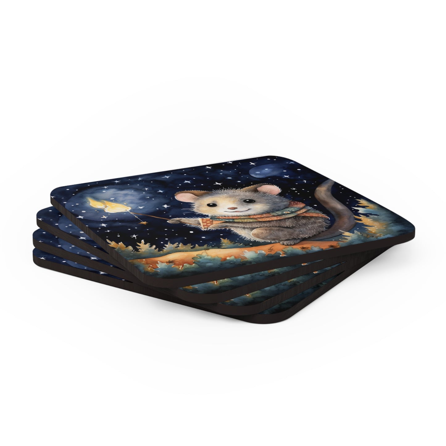 Nighttime Possum Coaster Set (Series 8)
