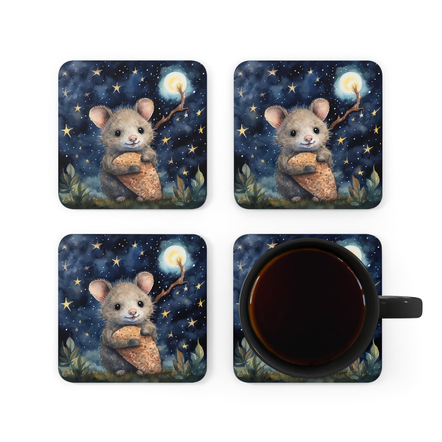 Nighttime Possum Coaster Set (Series 9)