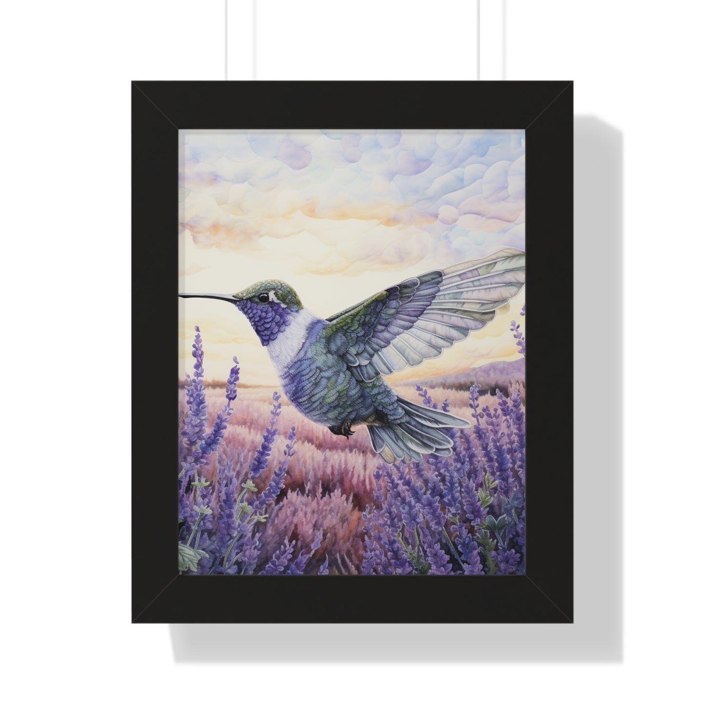 Threaded Wings: A humming's birds dance in a lavender field (Series 2)