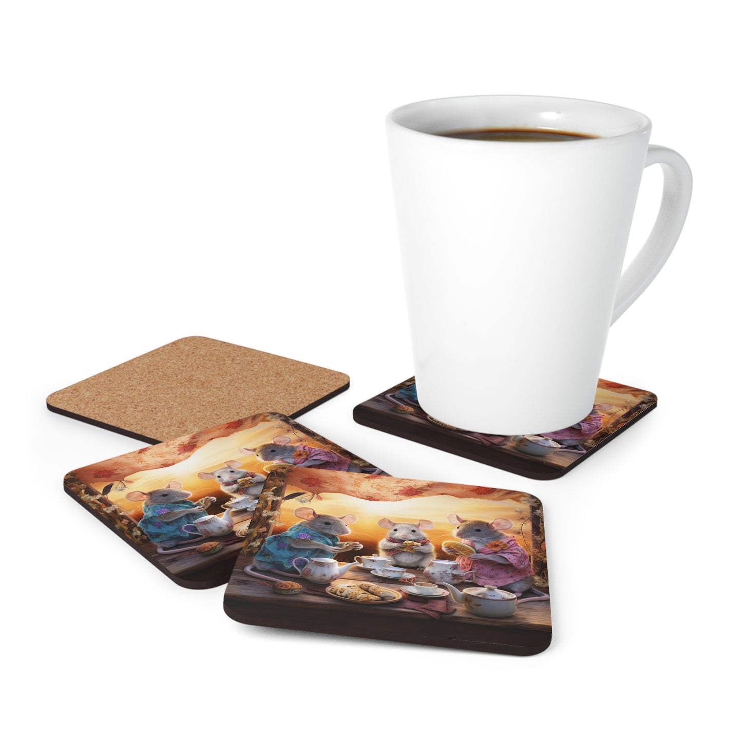 Dawn's Delight - Native Australian Mice Tea Party Coaster Set (Series 3)