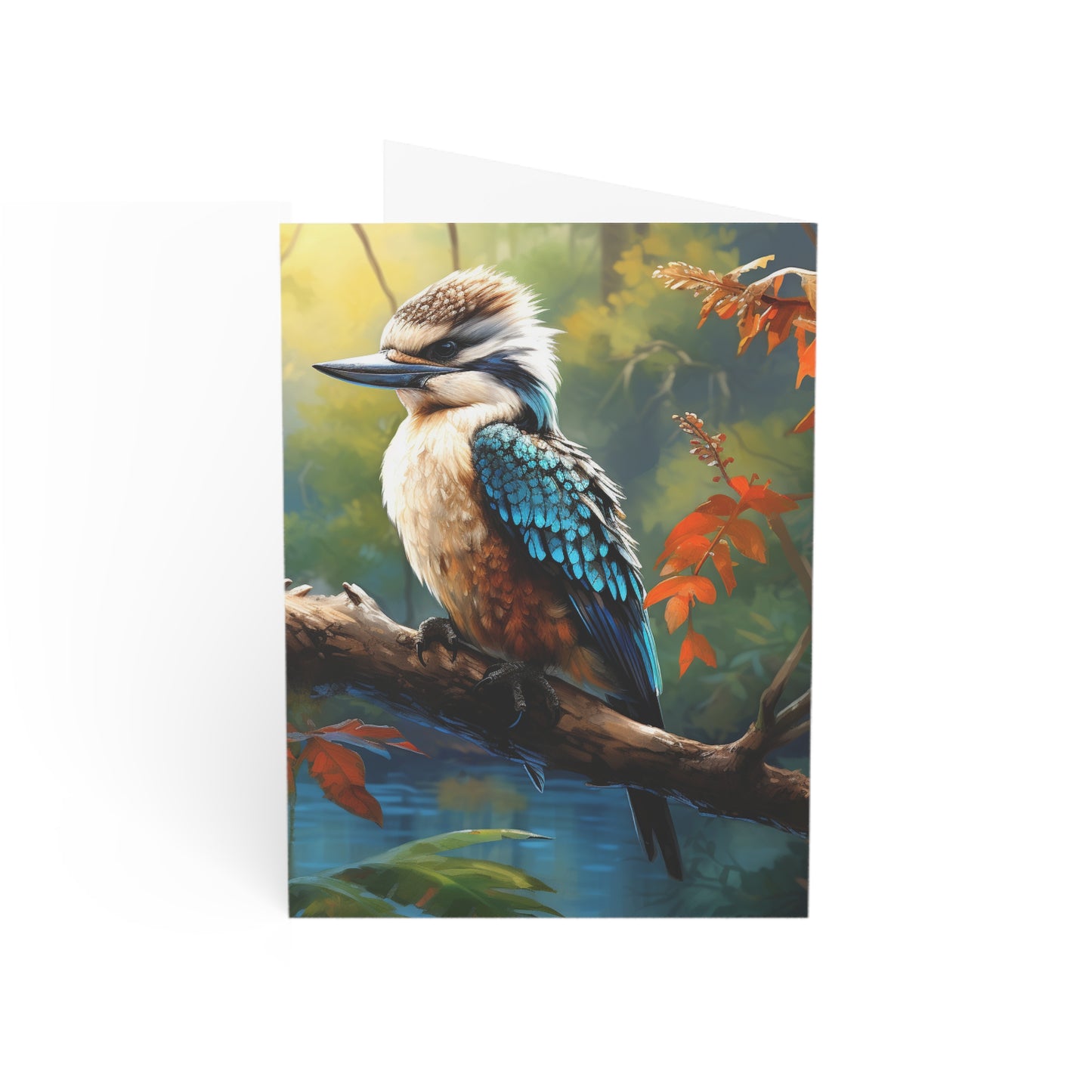 Yarra Gaze: Watercoloured Australian Kookaburra - Greeting Card