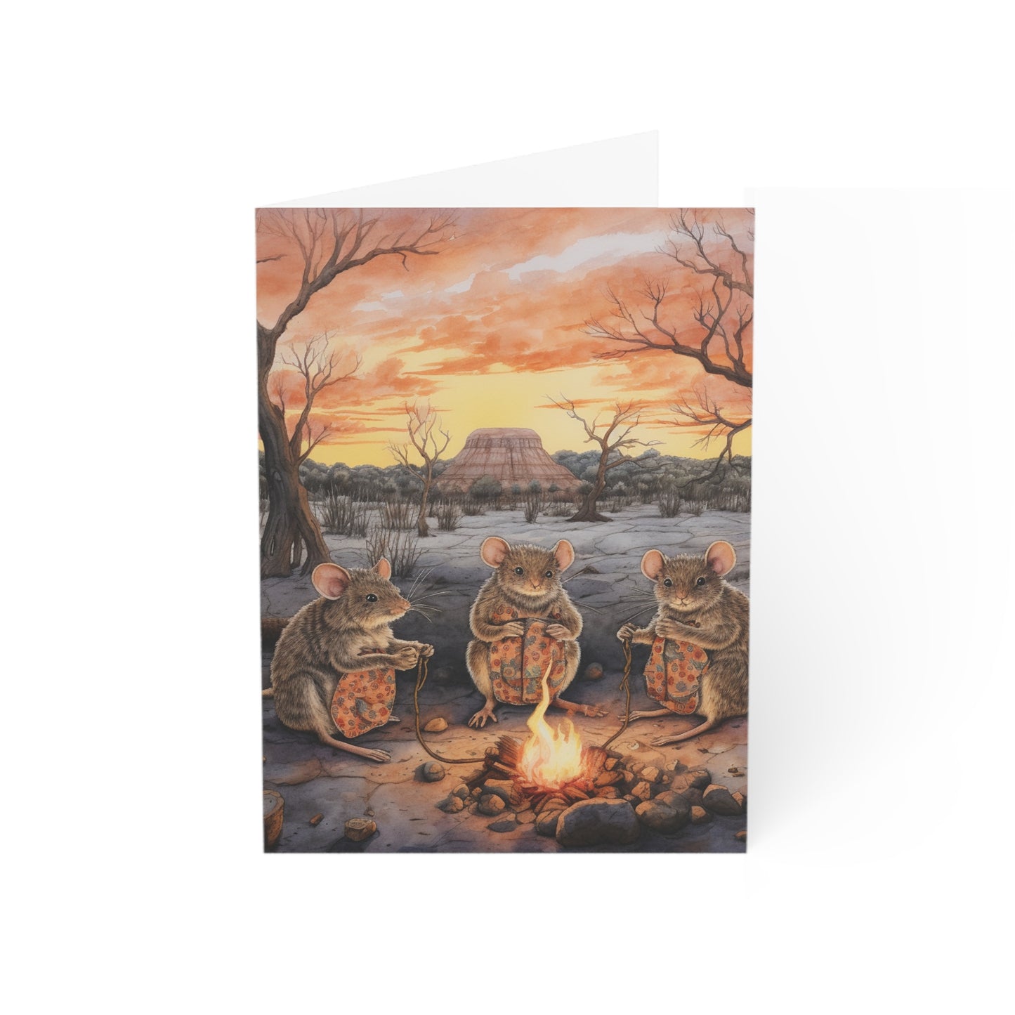 Outback Dawn: A Gathering of Australian Mice - Greeting Cards