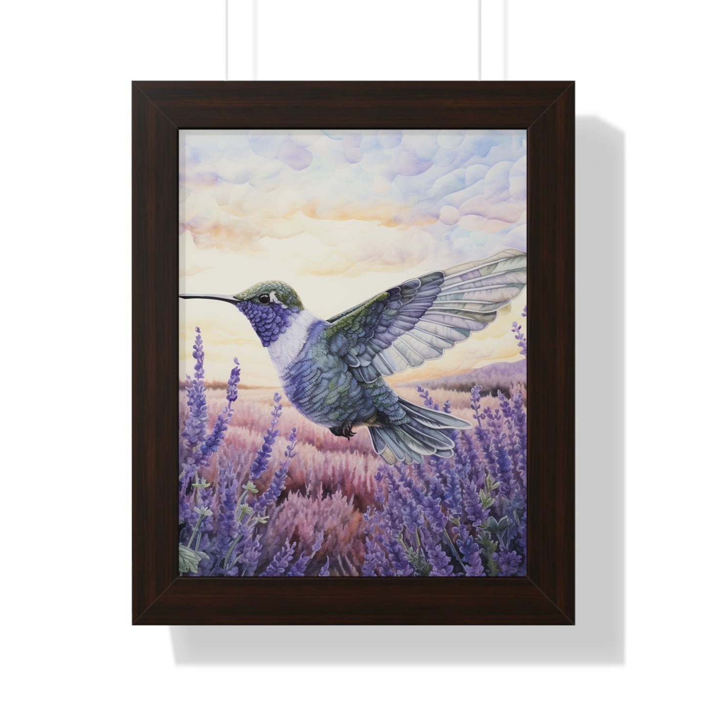 Threaded Wings: A humming's birds dance in a lavender field (Series 2)