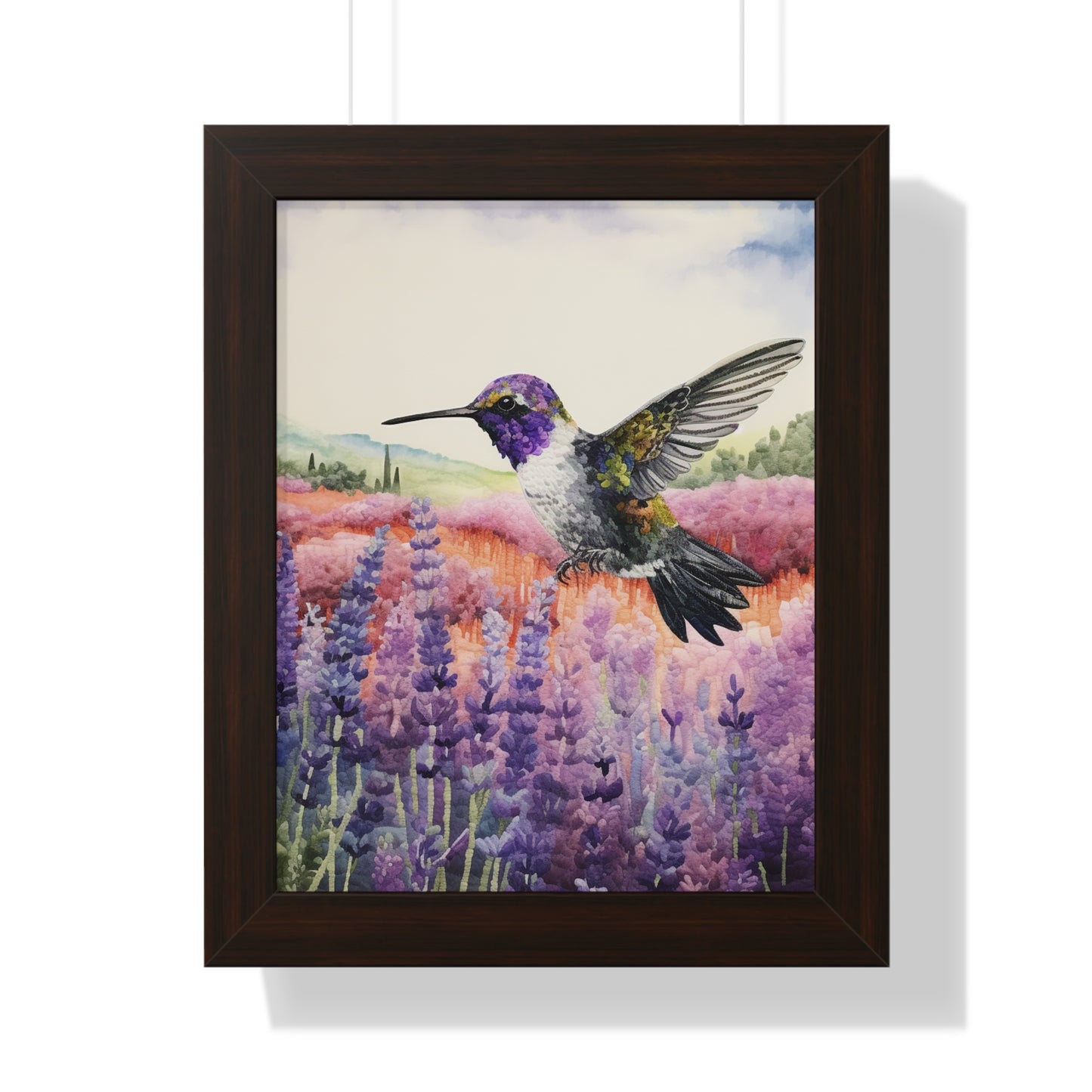 Threaded Wings: A humming's birds dance in a lavender field (Series 1)