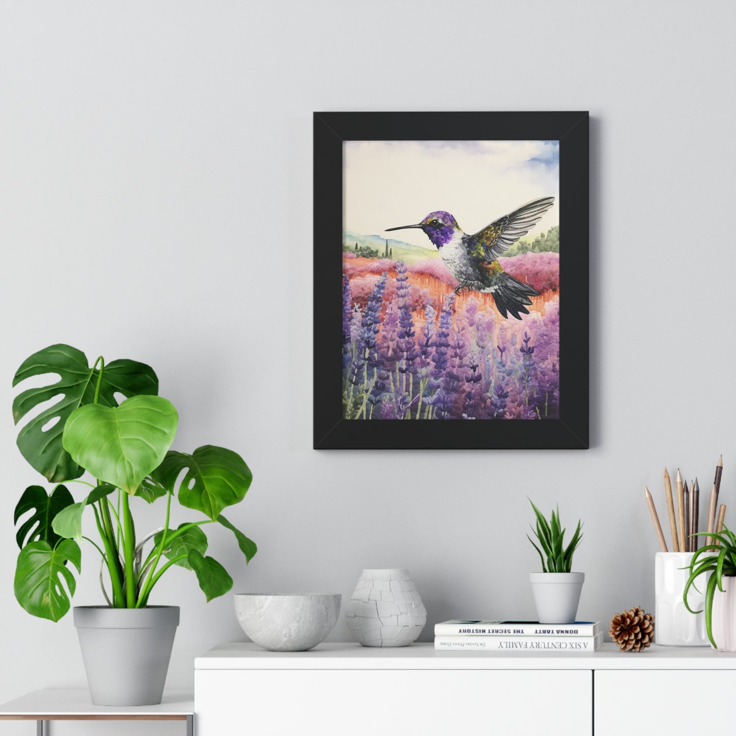 Threaded Wings: A humming's birds dance in a lavender field (Series 1)