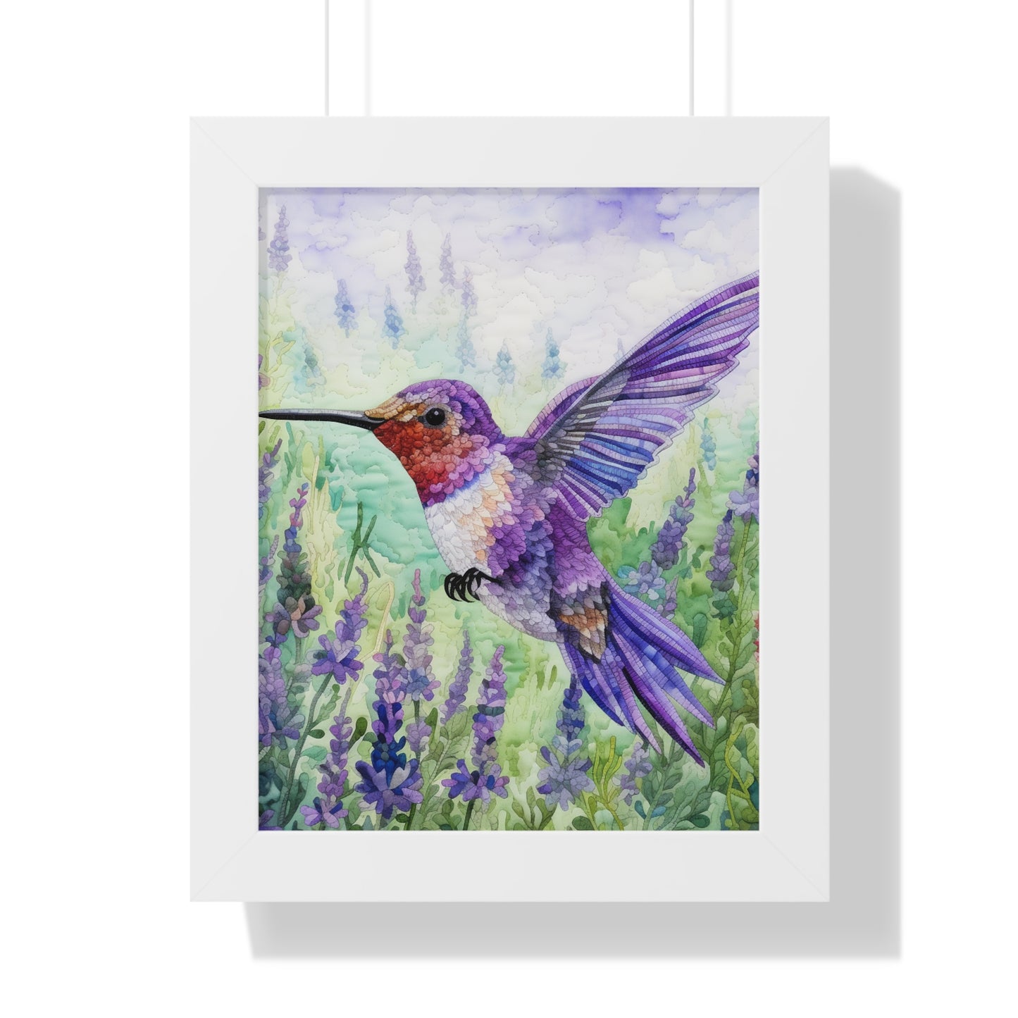 Threaded Wings: A humming's birds dance in a lavender field (Series 4)