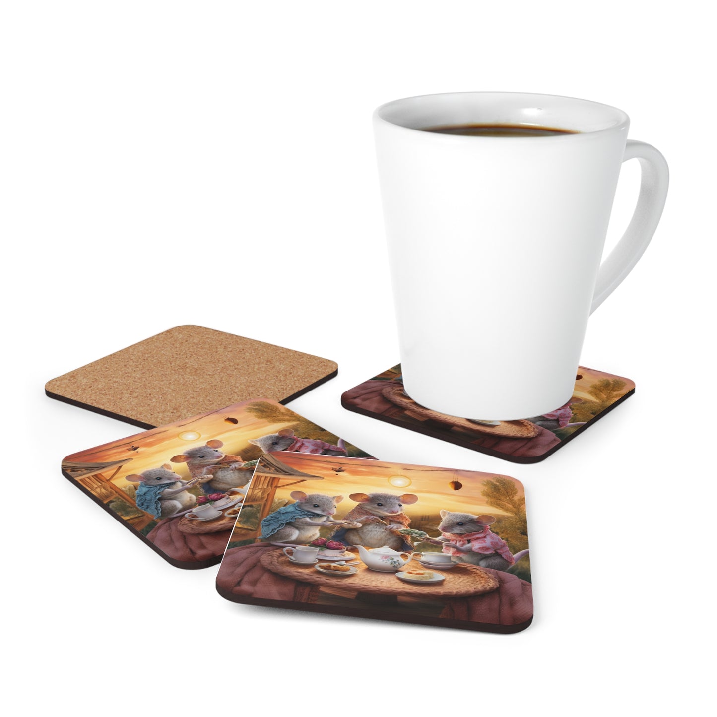 Dawn's Delight - Native Australian Mice Tea Party Coaster Set (Series 4)