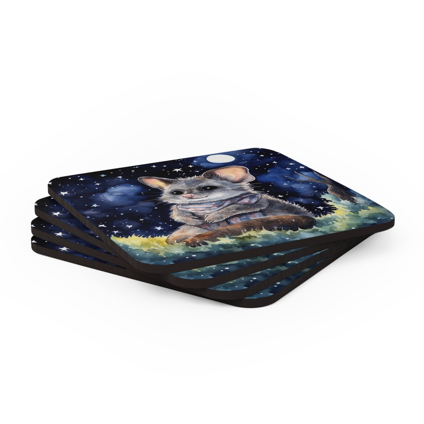 Nighttime Possum Coaster Set (Series 6)