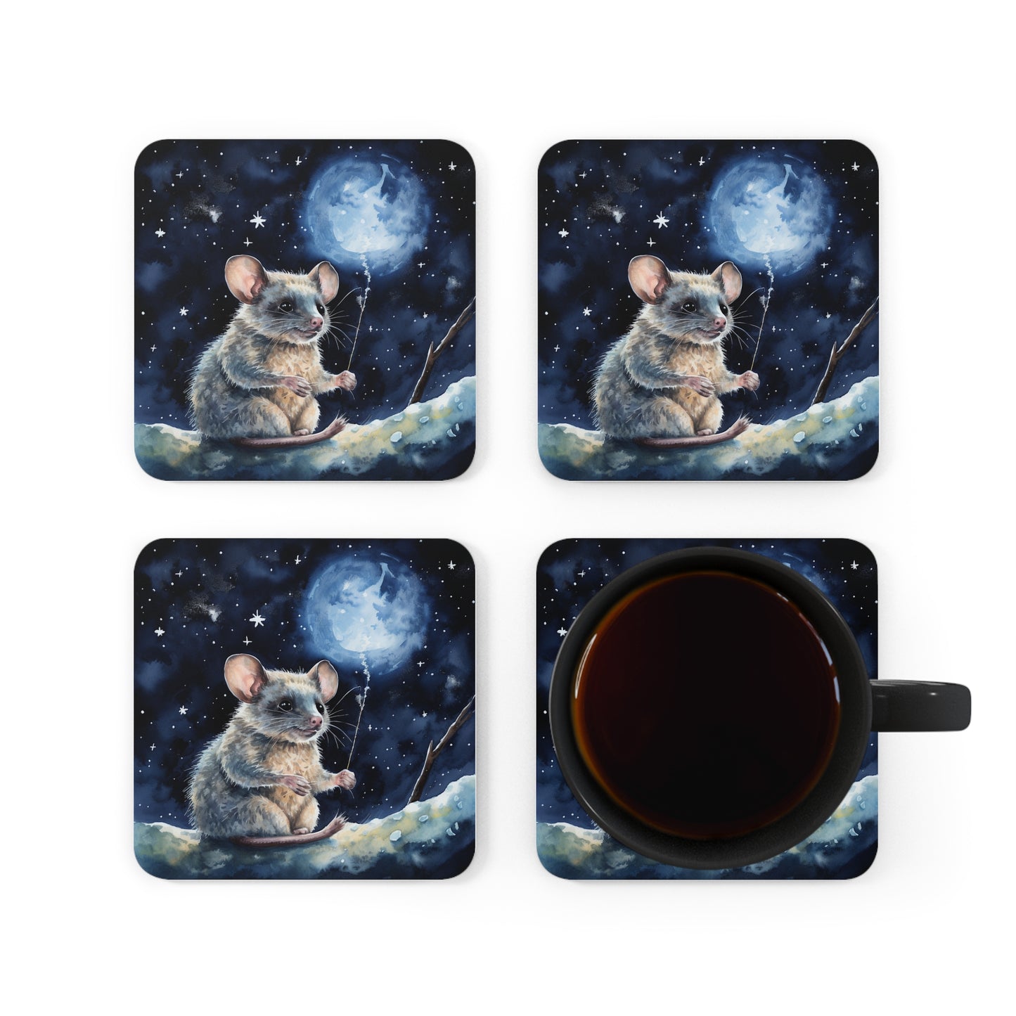 Nighttime Possum Coaster Set (Series 14)