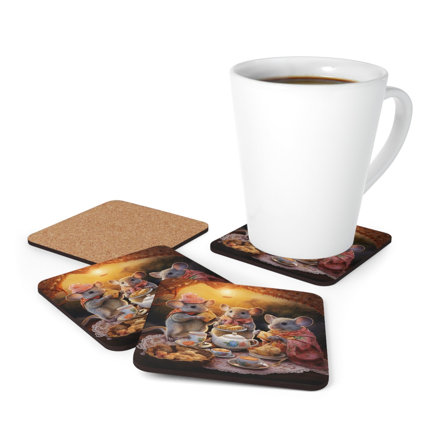 Dawn's Delight - Native Australian Mice Tea Party Coaster Set (Series 5)