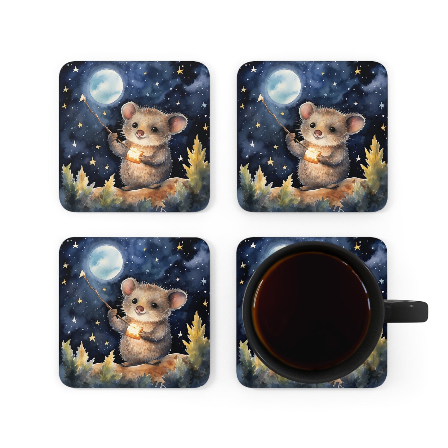 Nighttime Possum Coaster Set (Series 10)