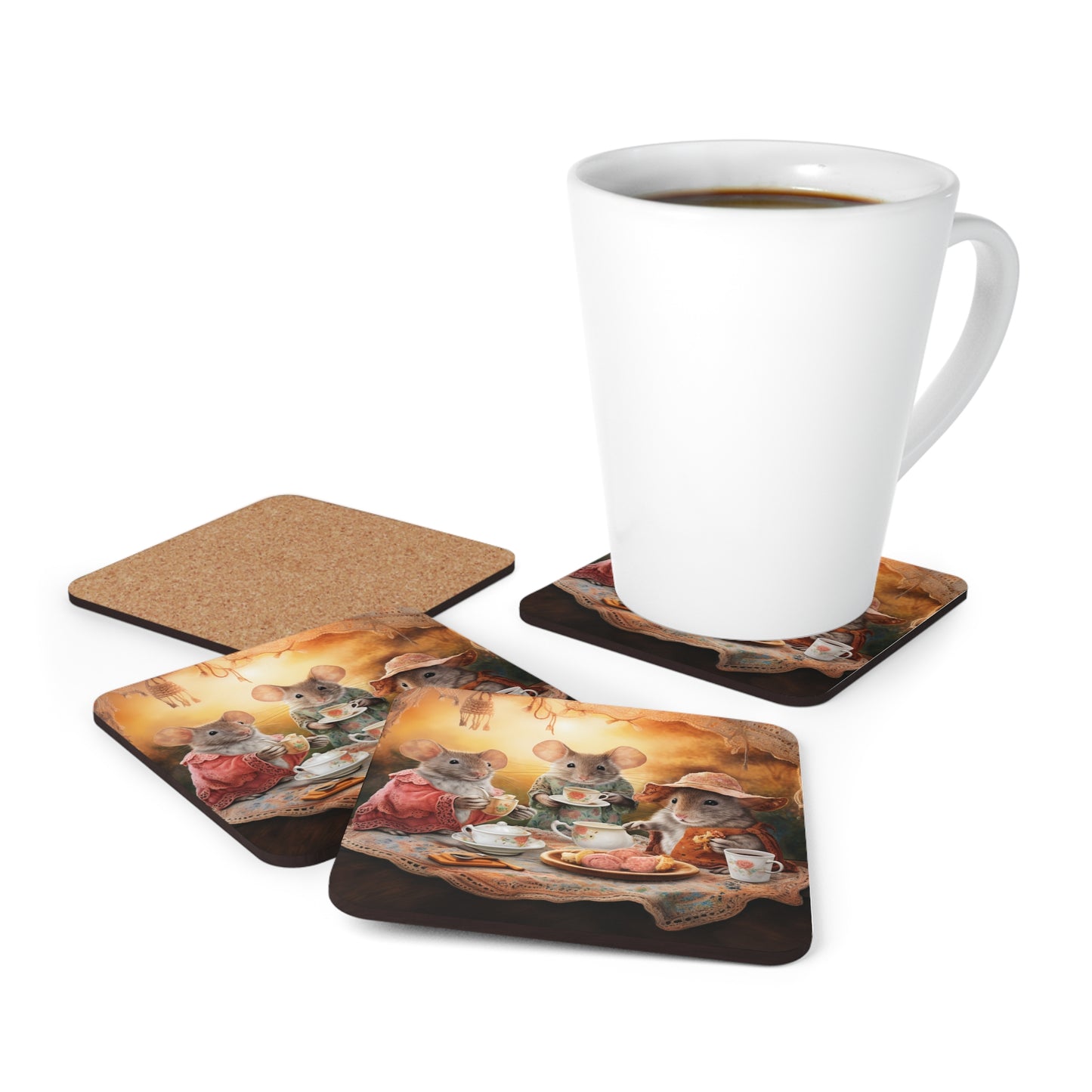 Dawn's Delight - Native Australian Mice Tea Party Coaster Set (Series 8)