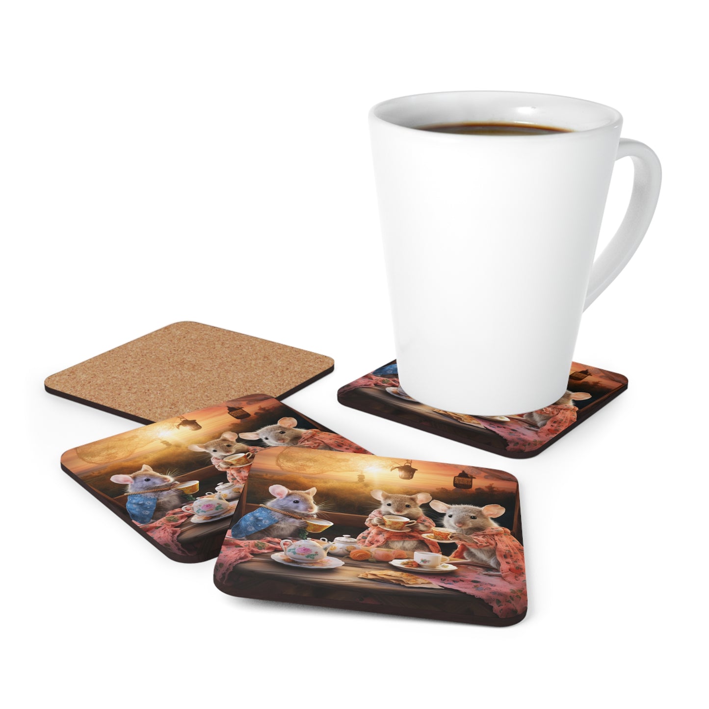 Dawn's Delight - Native Australian Mice Tea Party Coaster Set (Series 7)