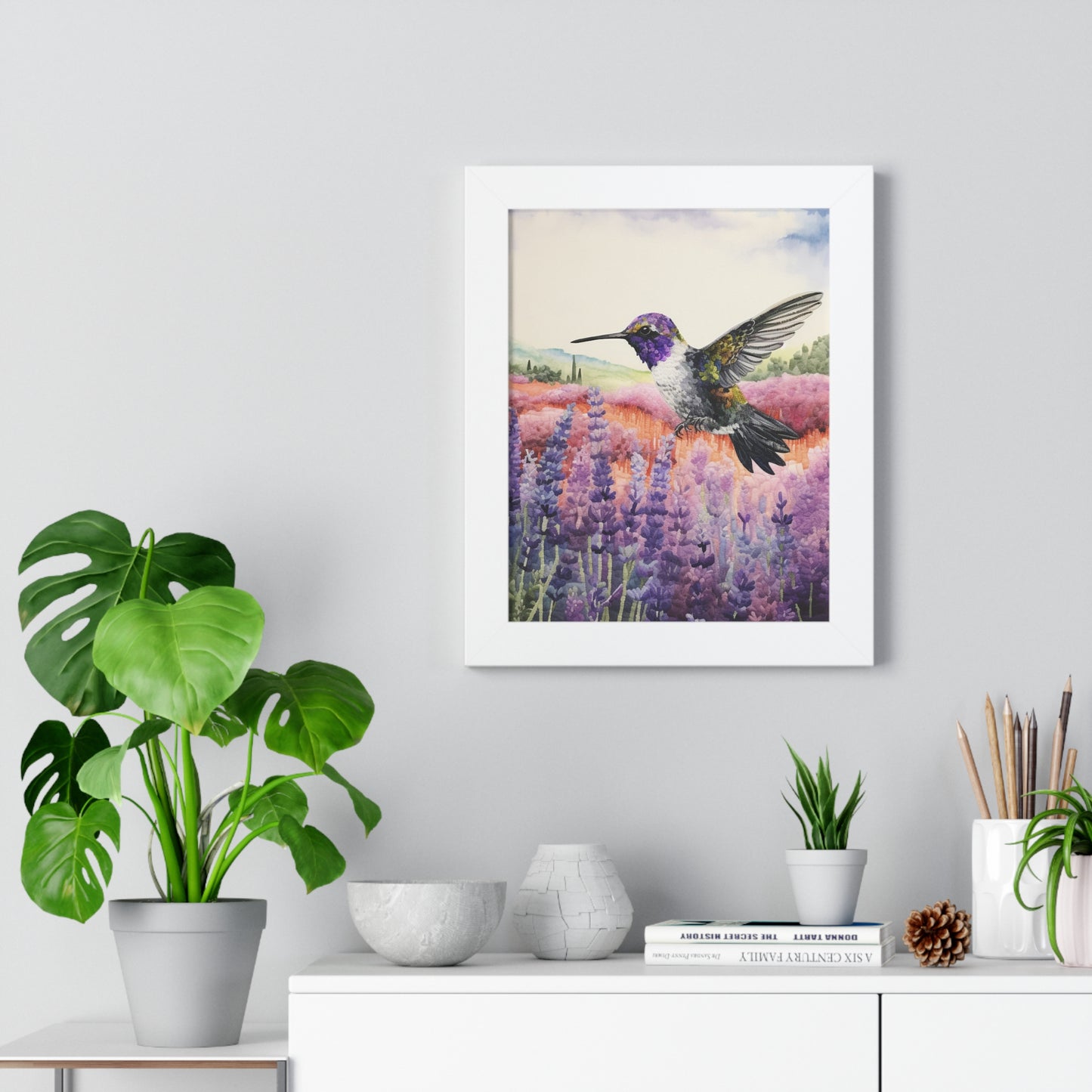 Threaded Wings: A humming's birds dance in a lavender field (Series 1)