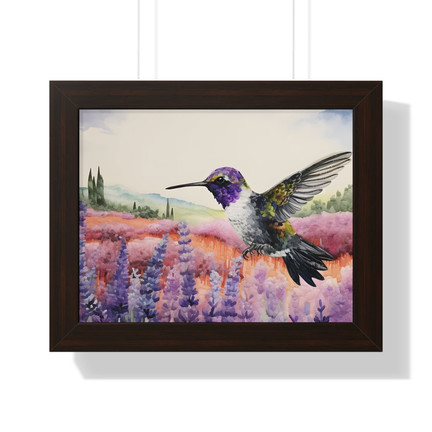 Threaded Wings: A humming's birds dance in a lavender field (Series 1)