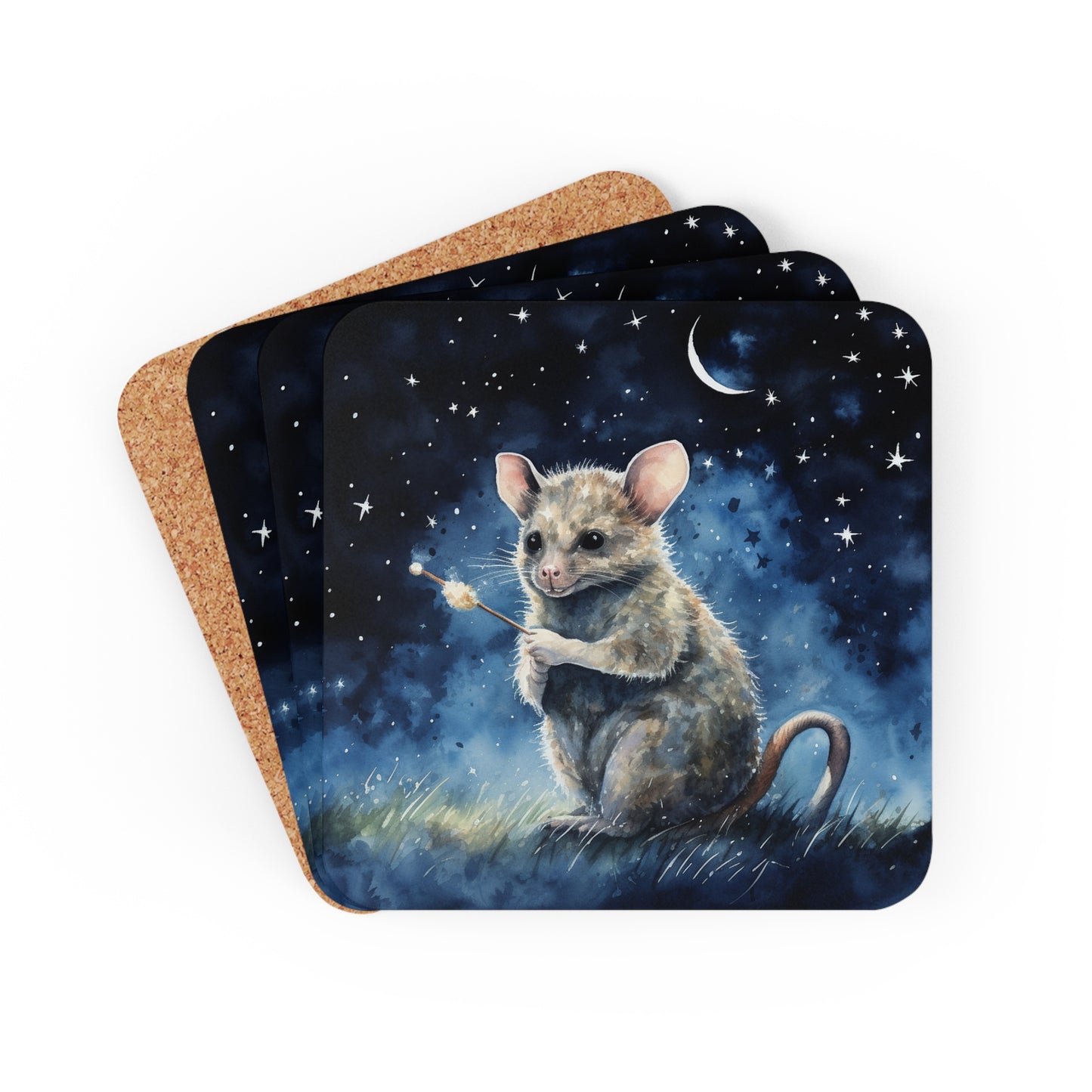 Nighttime Possum Coaster Set (Series 11)