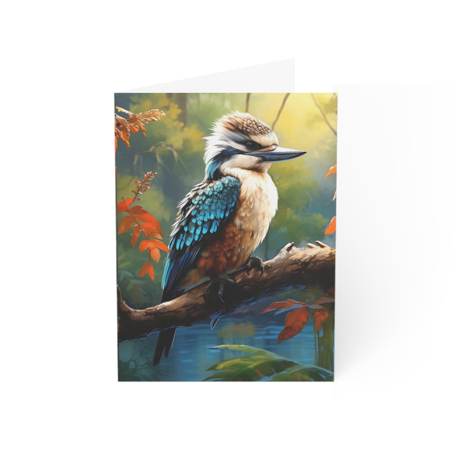 Yarra Gaze: Watercoloured Australian Kookaburra - Greeting Card