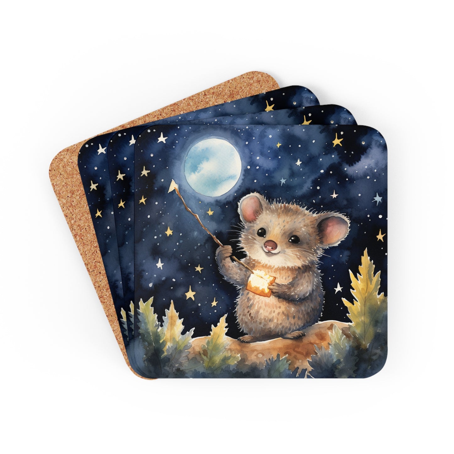 Nighttime Possum Coaster Set (Series 10)