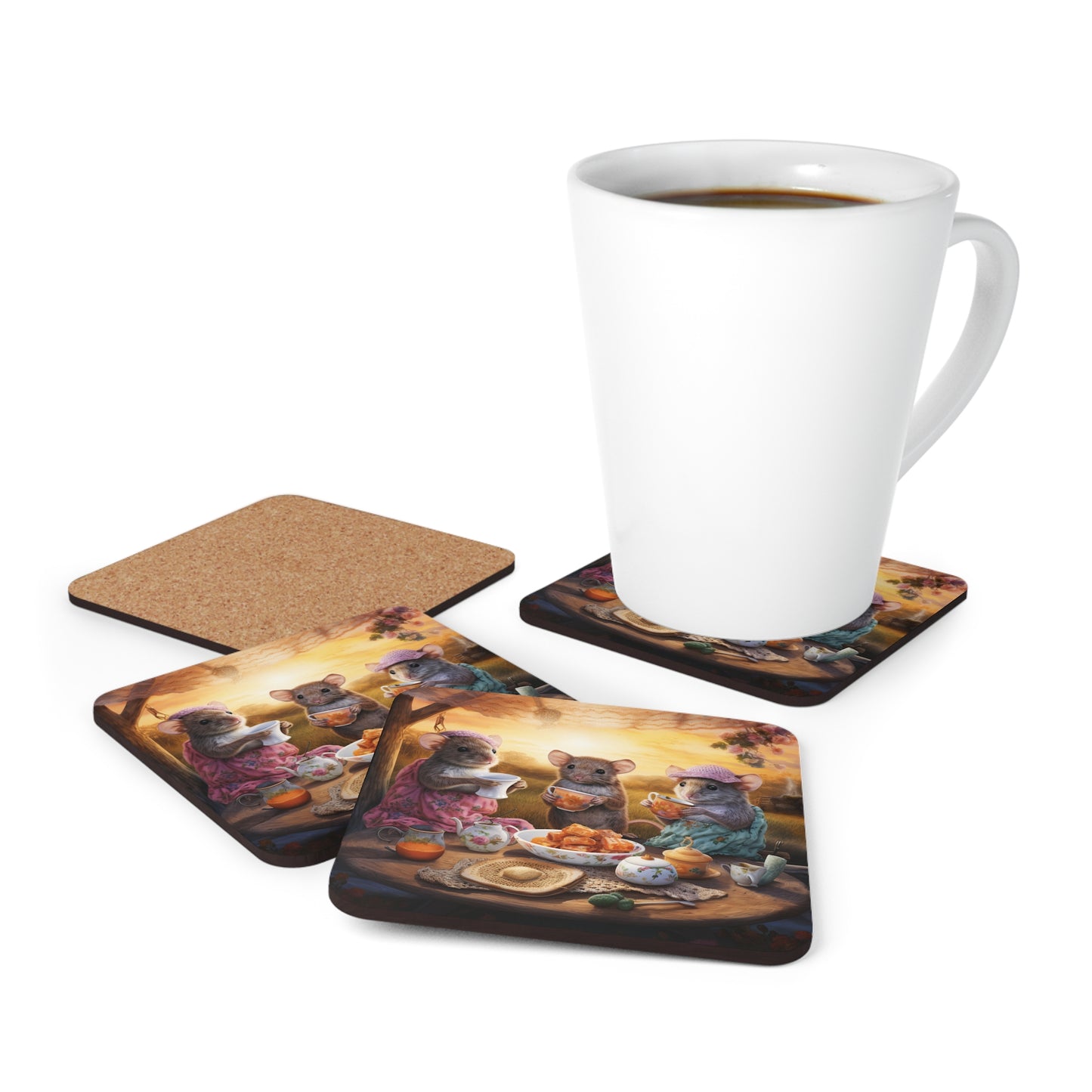 Dawn's Delight - Native Australian Mice Tea Party Coaster Set (Series 2)