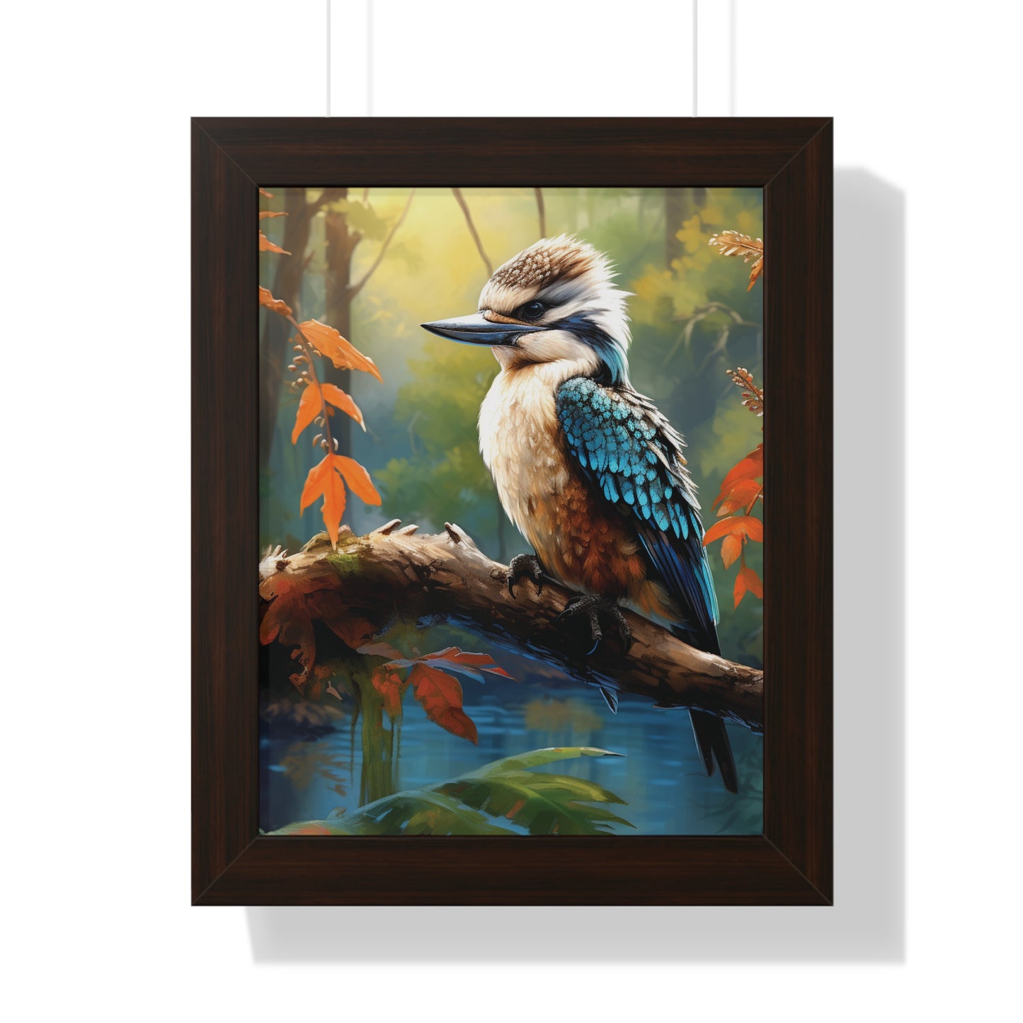 Yarra Gaze: Watercoloured Australian Kookaburra Framed Print