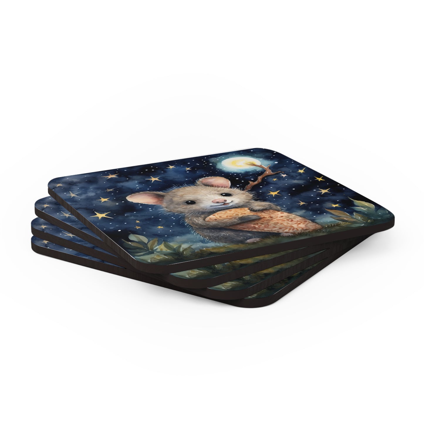 Nighttime Possum Coaster Set (Series 9)