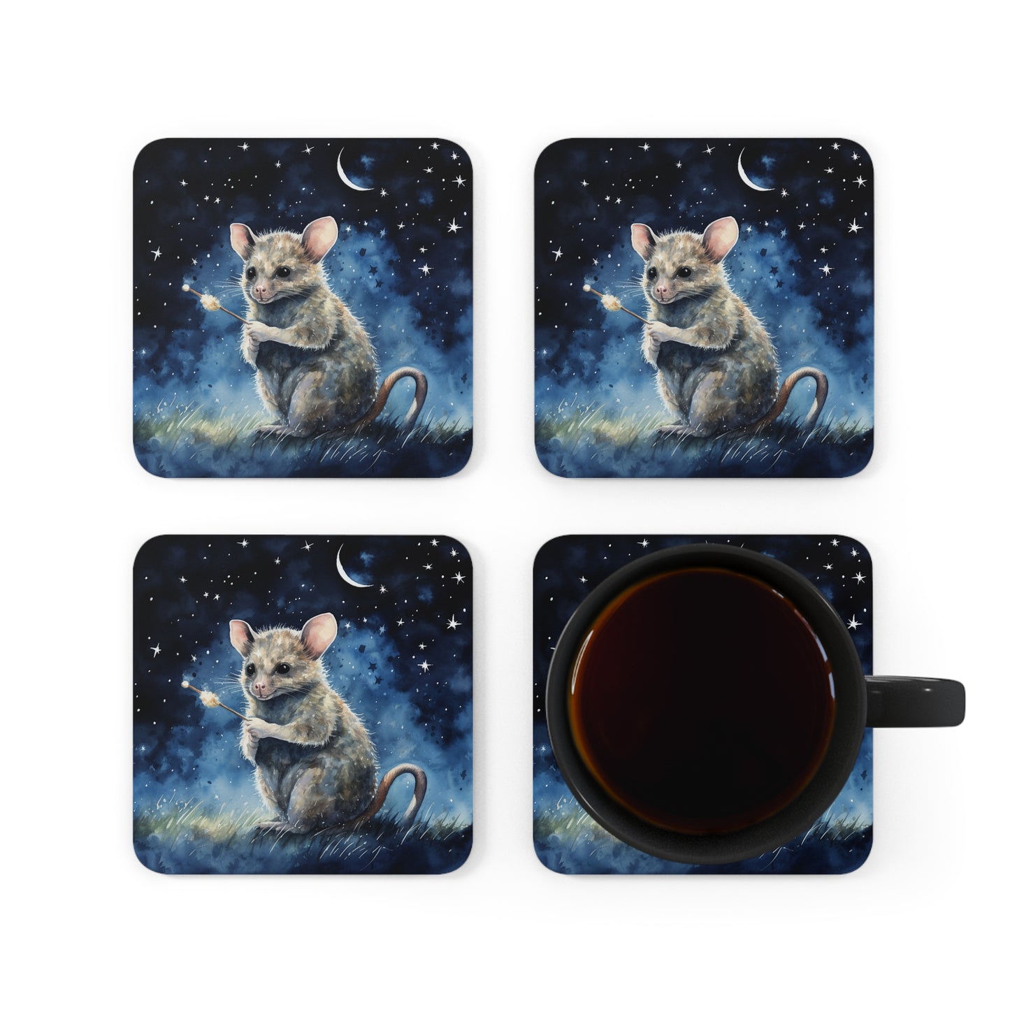 Nighttime Possum Coaster Set (Series 11)