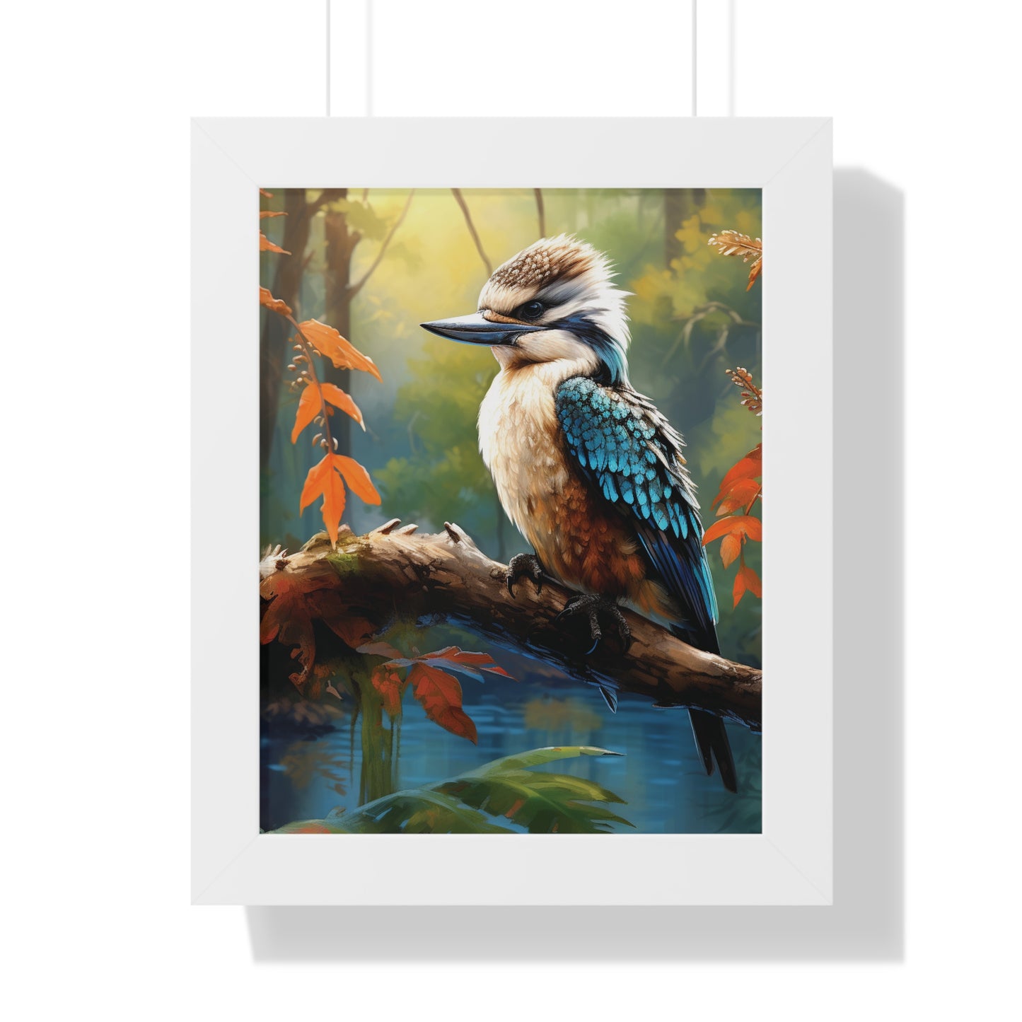 Yarra Gaze: Watercoloured Australian Kookaburra Framed Print