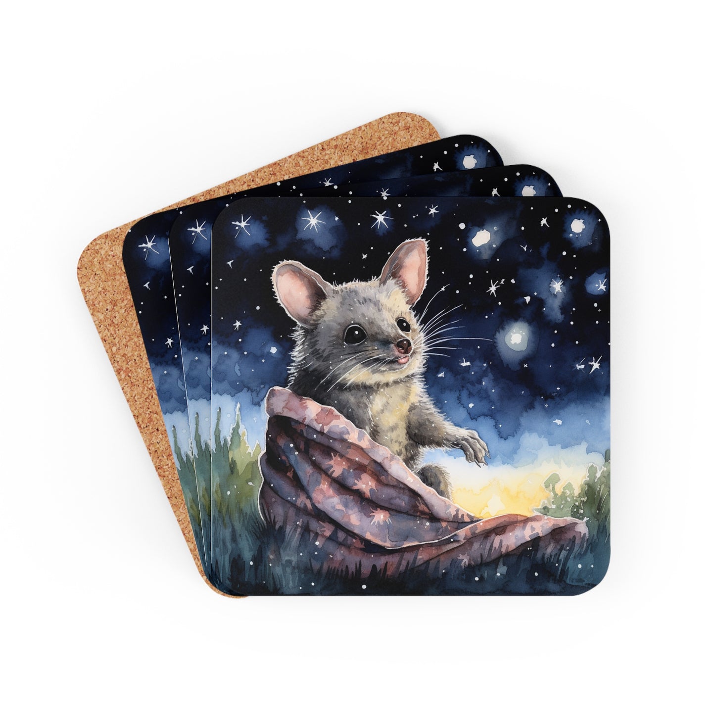 Nighttime Possum Coaster Set (Series 3)