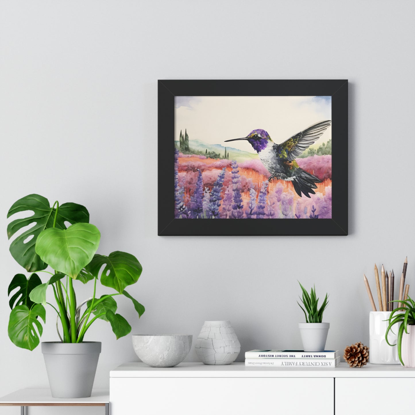 Threaded Wings: A humming's birds dance in a lavender field (Series 1)